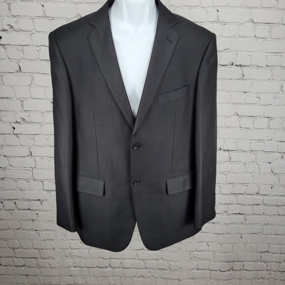 Dolce Vita Italy Black 2 Button Notch Double Vented Blazer Sport Coat Size 40R - Picture 1 of 15
